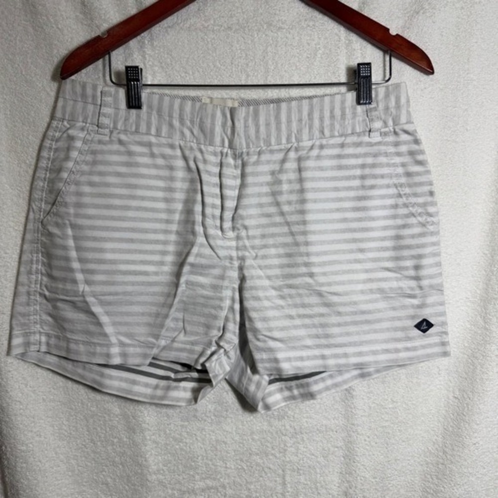 Sperry Women's Striped Shorts Size‎ 31 Gray White Nautical Summer